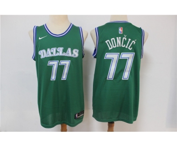 Men's Dallas Mavericks #77 Luka Doncic Swingman Green Basketball Jersey 2010 New