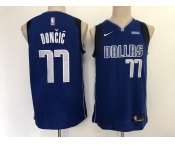 Men's Dallas Mavericks #77 Luka Doncic Swingman Royal Blue Road Basketball Jersey - Icon Edition