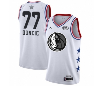 Men's Dallas Mavericks #77 Luka Doncic Swingman White 2019 All-Star Game Basketball Jersey