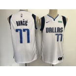 Men's Dallas Mavericks #77 Luka Doncic Swingman White Road Basketball Jersey 2010 New