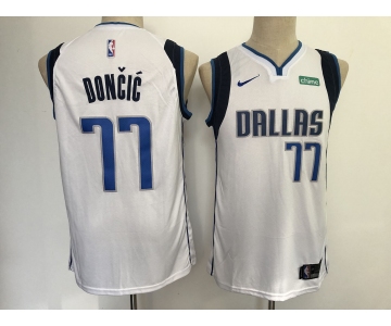 Men's Dallas Mavericks #77 Luka Doncic Swingman White Road Basketball Jersey 2010 New