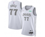 Men's Dallas Mavericks #77 Luka Doncic White 2024-25 City Edition Stitched Basketball Jersey