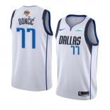 Men's Dallas Mavericks #77 Luka Doncic White 2024 Finals Association Edition Stitched Basketball Jersey