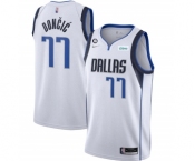 Men's Dallas Mavericks #77 Luka Doncic White No.6 Patch Stitched Jersey