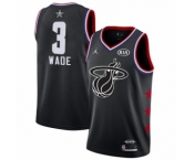 Men's Miami Heat #3 Dwyane Wade Swingman Black 2019 All-Star Game Basketball Jersey