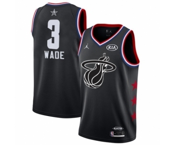 Men's Miami Heat #3 Dwyane Wade Swingman Black 2019 All-Star Game Basketball Jersey