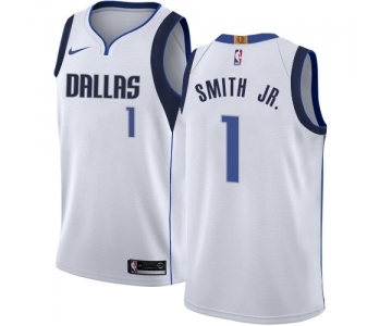 Men's Nike Dallas Mavericks #1 Dennis Smith Jr. Authentic White NBA Jersey - Association Edition