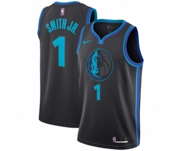 Men's Nike Dallas Mavericks #1 Dennis Smith Jr. Swingman Charcoal NBA Jersey - City Edition