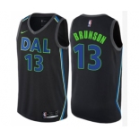 Men's Nike Dallas Mavericks #13 Jalen Brunson Swingman Black NBA Jersey - City Edition