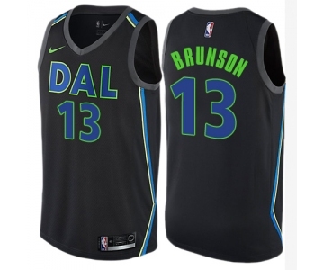 Men's Nike Dallas Mavericks #13 Jalen Brunson Swingman Black NBA Jersey - City Edition