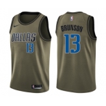 Men's Nike Dallas Mavericks #13 Jalen Brunson Swingman Green Salute to Service NBA Jersey