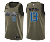 Men's Nike Dallas Mavericks #13 Jalen Brunson Swingman Green Salute to Service NBA Jersey