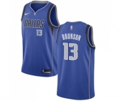 Men's Nike Dallas Mavericks #13 Jalen Brunson Swingman Royal Blue Road NBA Jersey - Icon Edition