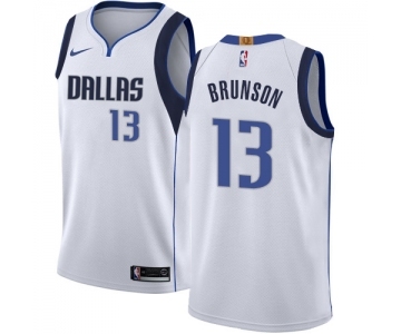 Men's Nike Dallas Mavericks #13 Jalen Brunson Swingman White NBA Jersey - Association Edition