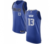 Men's Nike Dallas Mavericks #13 Steve Nash Authentic Royal Blue Road NBA Jersey - Icon Edition