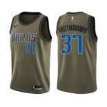 Men's Nike Dallas Mavericks #37 Kostas Antetokounmpo Swingman Green Salute to Service NBA Jersey