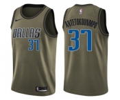 Men's Nike Dallas Mavericks #37 Kostas Antetokounmpo Swingman Green Salute to Service NBA Jersey