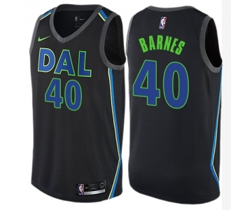 Men's Nike Dallas Mavericks #40 Harrison Barnes Swingman Black NBA Jersey - City Edition