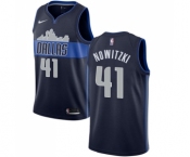 Men's Nike Dallas Mavericks #41 Dirk Nowitzki Authentic Navy Blue NBA Jersey Statement Edition