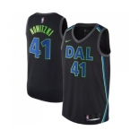 Men's Nike Dallas Mavericks #41 Dirk Nowitzki Swingman Black NBA Jersey - City Edition