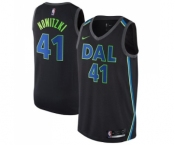 Men's Nike Dallas Mavericks #41 Dirk Nowitzki Swingman Black NBA Jersey - City Edition