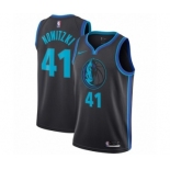 Men's Nike Dallas Mavericks #41 Dirk Nowitzki Swingman Charcoal NBA Jersey - City Edition