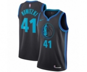 Men's Nike Dallas Mavericks #41 Dirk Nowitzki Swingman Charcoal NBA Jersey - City Edition