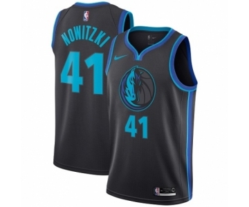 Men's Nike Dallas Mavericks #41 Dirk Nowitzki Swingman Charcoal NBA Jersey - City Edition