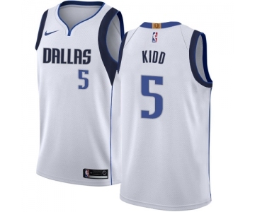 Men's Nike Dallas Mavericks #5 Jason Kidd Authentic White NBA Jersey - Association Edition