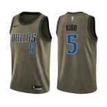 Men's Nike Dallas Mavericks #5 Jason Kidd Swingman Green Salute to Service NBA Jersey