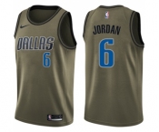 Men's Nike Dallas Mavericks #6 DeAndre Jordan Swingman Green Salute to Service NBA Jersey