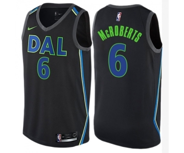 Men's Nike Dallas Mavericks #6 Josh McRoberts Swingman Black NBA Jersey - City Edition