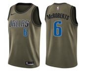 Men's Nike Dallas Mavericks #6 Josh McRoberts Swingman Green Salute to Service NBA Jersey