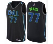 Men's Nike Dallas Mavericks #77 Luka Doncic Authentic Black NBA Jersey - City Edition