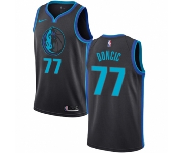 Men's Nike Dallas Mavericks #77 Luka Doncic Swingman Charcoal NBA Jersey - City Edition