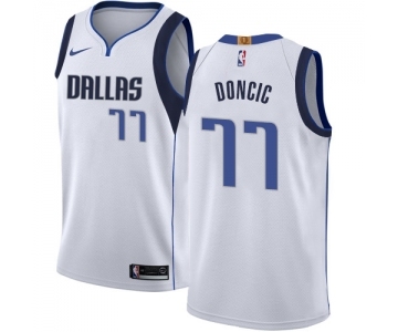 Men's Nike Dallas Mavericks #77 Luka Doncic Swingman White NBA Jersey - Association Edition