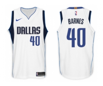 Nike NBA Dallas Mavericks #40 Harrison Barnes Jersey 2017-18 New Season White Jersey