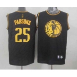 nba dallas mavericks #25 parsons black[gold lettering fashion]