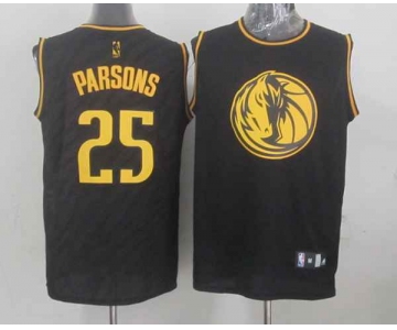 nba dallas mavericks #25 parsons black[gold lettering fashion]