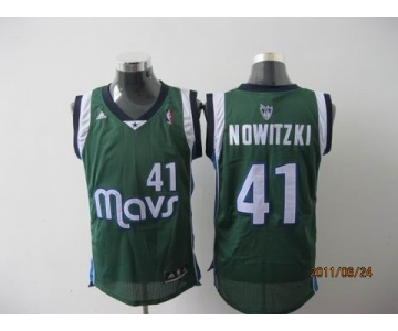 nba dallas mavericks #41 nowitzki green[2011 swingman revolution 30]