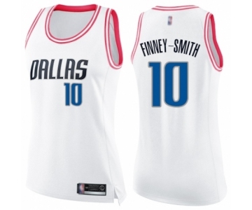 Women's Dallas Mavericks #10 Dorian Finney-Smith Swingman White Pink Fashion Basketball Jersey