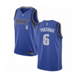 Women's Dallas Mavericks #6 Kristaps Porzingis Authentic Royal Blue Basketball Jersey - Icon Edition