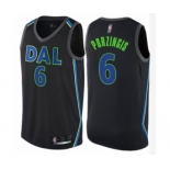 Women's Dallas Mavericks #6 Kristaps Porzingis Swingman Black Basketball Jersey - City Edition