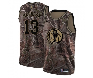 Women's Nike Dallas Mavericks #13 Jalen Brunson Swingman Camo Realtree Collection NBA Jersey