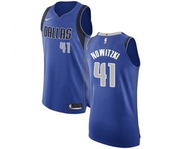 Women's Nike Dallas Mavericks #41 Dirk Nowitzki Authentic Royal Blue Road NBA Jersey - Icon Edition