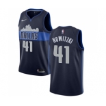 Women's Nike Dallas Mavericks #41 Dirk Nowitzki Swingman Navy Blue NBA Jersey Statement Edition