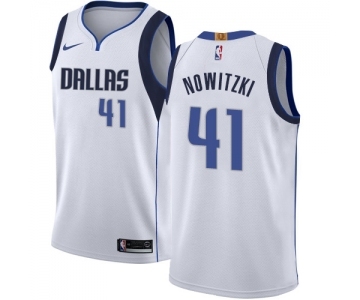 Women's Nike Dallas Mavericks #41 Dirk Nowitzki Swingman White NBA Jersey - Association Edition