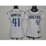 women nba dallas mavericks #41 nowitzki white