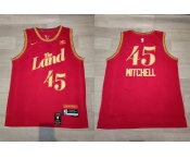 Cavaliers #45 Donovan Mitchell Red Nike 2023-24 City Edition Swingman Jersey