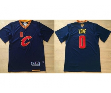 Cleveland Cavaliers #0 Kevin Love Navy Blue Short Sleeve C Stitched NBA Jersey